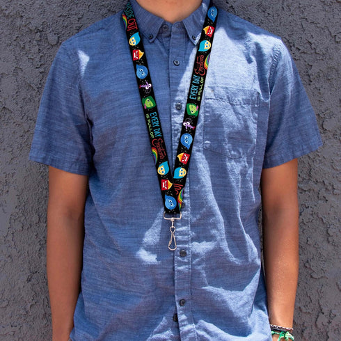 Buckle Down Lanyard, 1.0-Inch Inside Out/Emotion Expressions, Every Day is