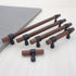 3" 3" Walnut Wood Cabinet Pull Handle Black Drawer Knob Pulls for Kitchen Beech Wood Dresser Knob (Walnut, Hole