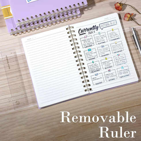 Yoment Spiral Notebook, College Ruled A5 Spiral Bound Journal with 160 Pages Thick Paper Plastic Hardcover for Note