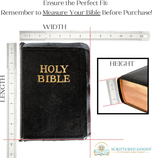 Beautiful Bible Cover with Inspiring Verses for Women and Girls, Protects Your Prayer and Study Items