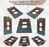 BestGiftEver American Western Home Decor Outlet Cover, Faux Horns and Tooled Leather-inspired Double Plate