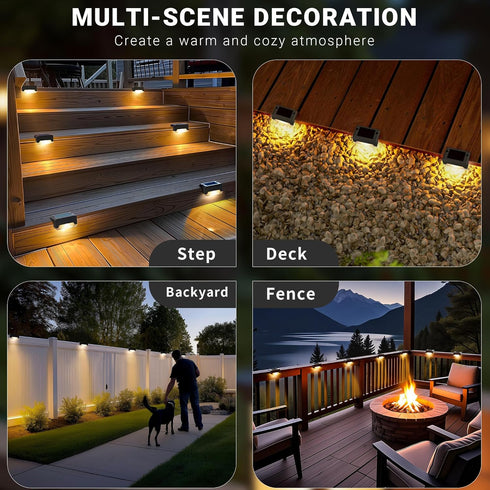 Pathway(12pack SOLPEX Solar Deck Lights, Solar Step Lights for Outside Waterproof Led Stair Light for Outdoor Fence