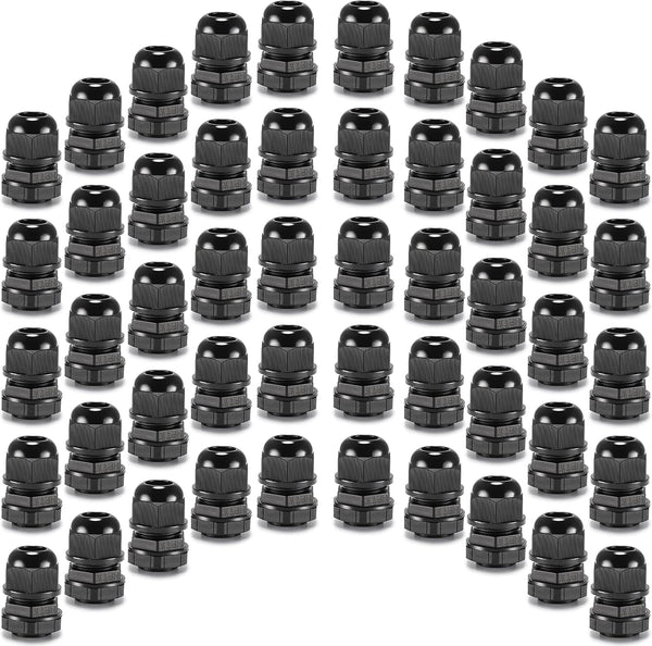 QILIPSU 50pcs 1/2" NPT Cable Gland Waterproof IP68 Nylon Cable Pass Through