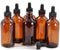 Vivaplex 6 Amber 4oz Glass Bottles with Glass Eye Droppers