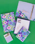 Steel Mill & Co Cute Mini Spiral Notebook, 8.25" x 6.25", Durable Hardcover, 160 Lined Pages, Lilac Floral