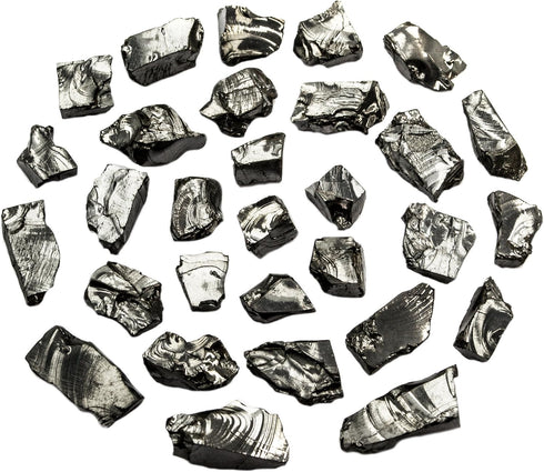 Elite Noble Shungite Stones - Silver Bulk Lot of 30 pcs - Water Purification & Jewelry Making