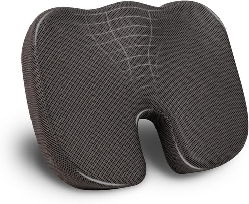 Mind Reader Memory Foam Seat Cushion with Air-Cloud Technology, Sciatica, Coccyx &