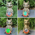 LCKFTY 7-Color Solar Garden Statue Dragon Figurine with Changing Solar Crackle Globe Lights- Loving Dragon