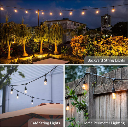 S14 Bulb 11W E26 11 110V 120V, 2700K Dimmable, 20 Pack Simba Lighting String Light Outdoor Replacement Medium Screw