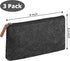 Mr. Pen - 3 Pc Black Felt Small Zipper Pen Case, Canvas Pencil Bag for Office Supplies