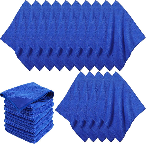 xozeooeu 25 Packs Magnetic Dry Erase Cloth, Blue Microfiber Whiteboard Eraser Reusable Washable