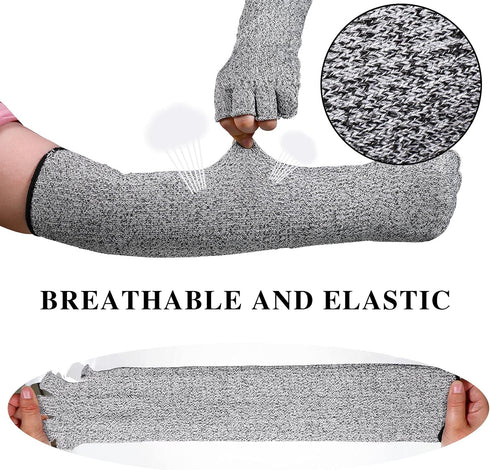 2 Pairs Anti-Cut Protective Arm Sleeves Safety Cut Resistant Gloves