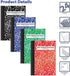 Better Office Products Mini Composition Books, 24 Pack, 4.5 x 3.25 inches, 80 Sheets, Narrow Ruled, Marble Covers in