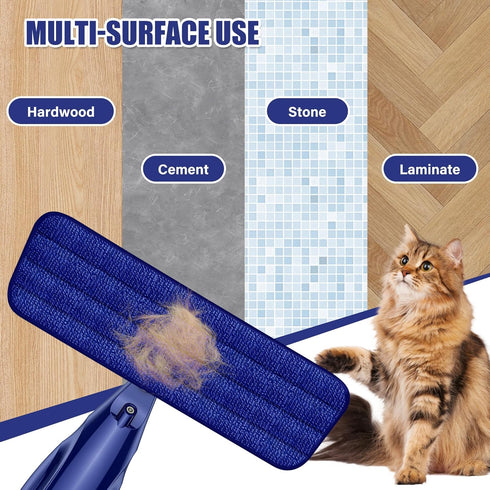 3 Microfiber Spray Mop for Floors Cleaning: Wet Dry Hardwood Floor Mops with Washable Reusable Pads for Swiffer