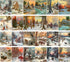 Large Stickers (24 pcs 2.5"x3.5") Winter Country Landscapes Vintage Christmas Art by PIXILUV
