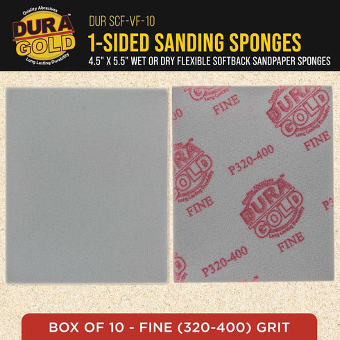 10-5.5" 4.5" (320 400 Dura-Gold Very Fine Cut Sanding Sponges, Box of x to Grit) Performance Conform & Flex Wet or Dry