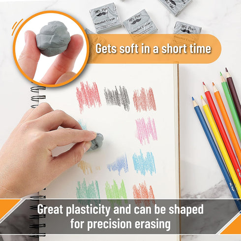 Mr. Pen Kneaded Eraser - 18 Pack Gray Kneaded Erasers for Artists, Moldable Art Erasers for Drawing