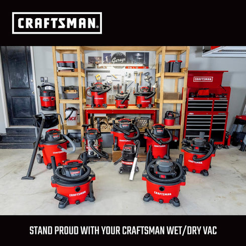 CMXZVBE38668 1-1/4 6-Piece 1-1/4 CRAFTSMAN in. Micro-Cleaning Wet Dry Vac Attachment Kit, Industrial-Grade Shop Vacuum