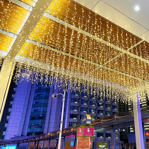 GTSYDING 16.4FT 216 8 5) LED Icicle String Lights, Christmas Icicle Lights LEDs Window Curtain Starry Fairy Lights Plug