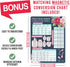 Hadley Designs Weekly Meal Planner Dry Erase Board, Floral Magnetic Menu Board for Kitchen Refrigerator