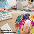 BILLAION 7.9x7.9 Inch Boho Colorful Floral Mouse Pad for Desk, Vibrant Rustic Flower Botanical Aesthetic Mousepad