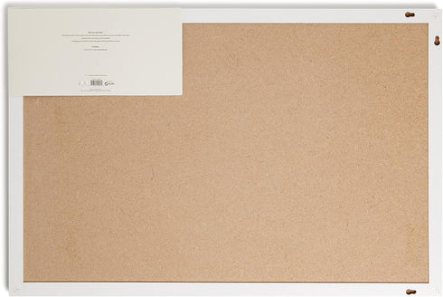 U Brands Farmhouse Linen Bulletin Board - White Frame Office Supplies, Natural, 20” x 30”