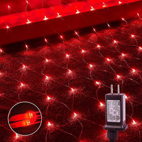 Outdoor Christmas Net Lights, 9.8FTx6.6FT 192 LED Fairy String Light with 8 Lighting Modes