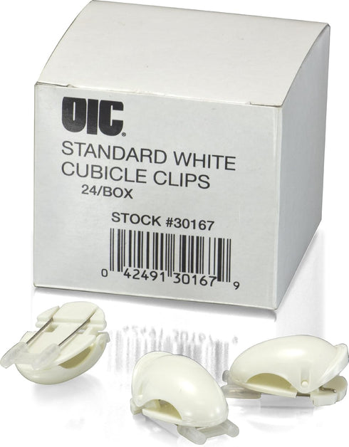 Officemate Cubicle Clips, White, Box of 24 (30167)