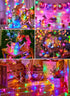 39 100 8 Pink + Multicolor Mini String Lights, Feet LED Pastel Mini Lights with Lighting Modes, Connectable Twinkly