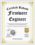 STICKER FRENZY Certified Badass Firmware Engineer Diploma| Funny Personalized Career Gag Gift Idea Novelty