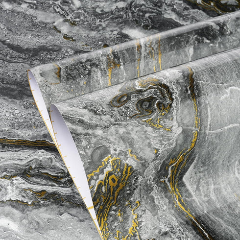 YENHOME Grey Marble Contact Paper, Peel and Stick Waterproof 17.7"X118" for Kitchen Countertops, Self-Adhesive Wallpaper