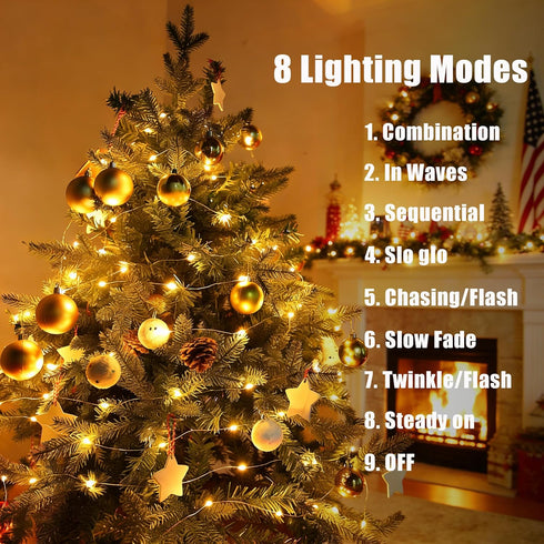 Jatlukbaat 2 Pack 16.4ft 50 8 Fairy Lights Battery Operated - LED Starry Fairy Lights , Modes Waterproof with Timer