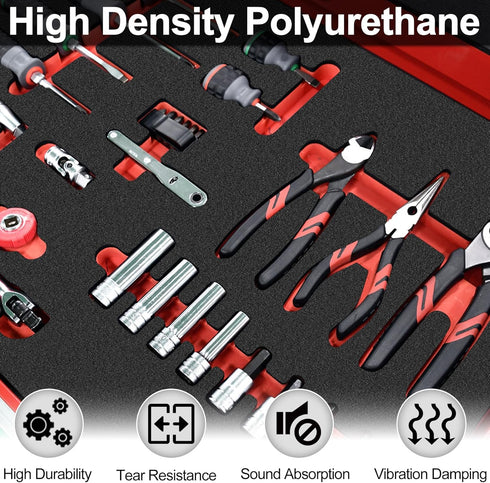 ToLanbbt Polyurethane Foam Sheets, 6P 16 x 12 x 1.6 Inch Cuttable Tool Box Case Foam Inserts