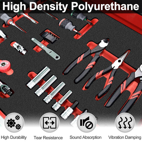 ToLanbbt 2P Polyurethane Foam Sheets, 16 x 12 x 1.6 Inch Cuttable Tool Box Foam Inserts, Black Cushion Packing Pads