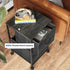 DEVAISE 2 Drawer Mobile File Cabinet, Rolling Printer Stand, Charcoal Black Wood Grain Print