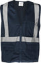Ironwear 1284-BZ-5-2XL Polyester Mesh Safety Vest, Blue, 2X-Large, with Zipper & Reflective Tape