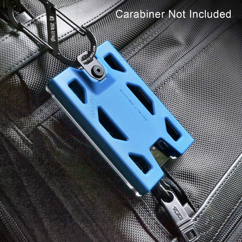 T4 Badge Holder No-Clip Version, Durable Polycarbonate ID Card Holder, Holds 1 to 4 Cards (Blue)