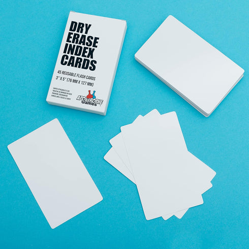 Dry Erase Index Cards – 45pcs Laminated 3x5" Blank Cards w/Box – Reusable Note Cards for School, Work, Housework