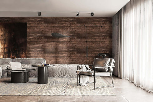 Dimoon Wood Wallpaper, 197''x17.7" Brown Peel and Stick Vintage Distressed Wood Grain for Cabinets