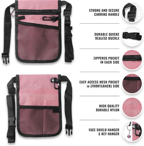 Pack ASA TECHMED Nurse Utility Belt Complete Medical Belt Utility Kit, Pro Pocket Organizer Pouch Hip Bag for EMT, CNA