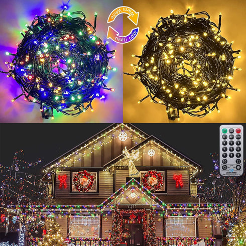 380LED 40FT 11 KAZOKU Christmas Light Outdoor Waterproof Fairy String Lights Extendable Half-Round Christmas Lights