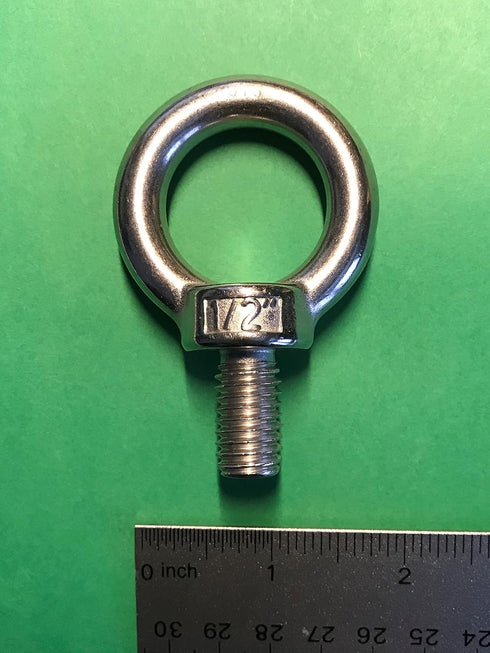 US STAINLESS Stainless Steel 316 1/2" Lifting Eye Bolt, Marine Grade with 1/2" Whitworth Pitch of 1/2"-12