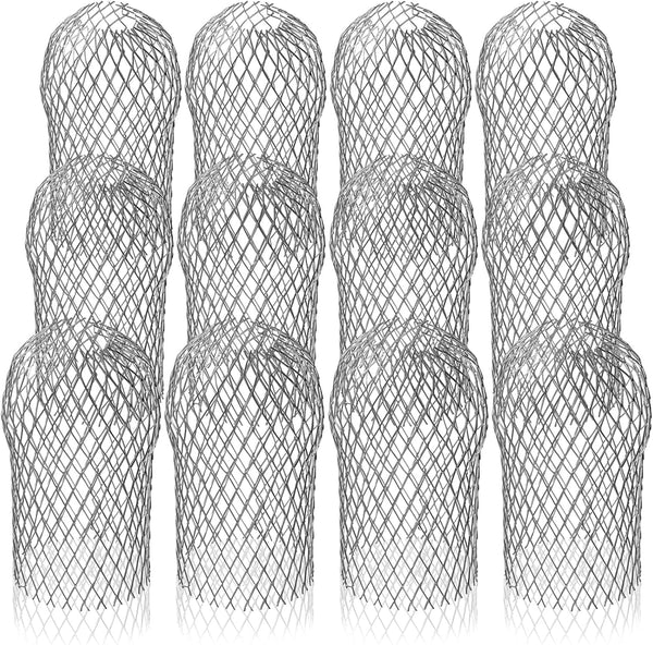 DEAYOU 12 Pack Gutter Guard Strainer, Rustproof Downspout Rain Protector for Leaf Debris Blockage