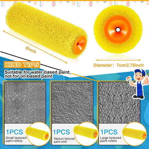5 8 Inch Therwen Pcs Textured Paint Roller Bed Liner Roller Covers and Frame Kit Orange Peel Texture Roller Roll on Bed
