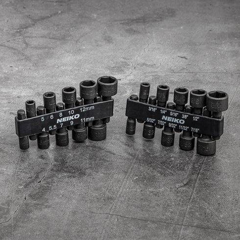 NEIKO 10068A 20 Piece Nut Driver Set for Impact Drill, 1/4 Hex Small Nut Driver Bits