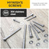 Mywish 3/8" x 4" Hex Head Lag Bolts (8 Sets), Heavy Duty 304 Stainless Steel Screws with Washers, Bright Finish