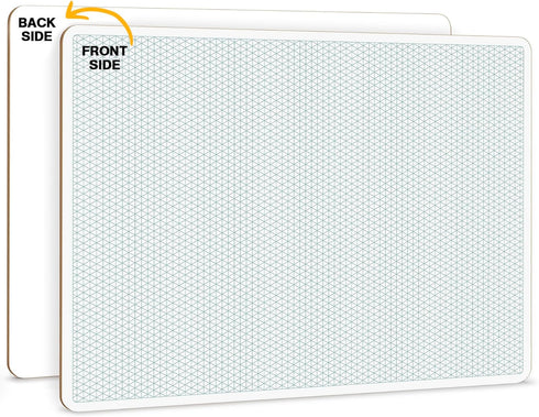 SCRIBBLEDO Isometric Grid 11"x14" Large Graph Dry Erase Board, Double-Sided White Board for Home School Classroom