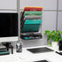 Mind Reader 4-Tier Vertical File Storage, Desktop Organizer, Wall Mount, Metal Mesh, 12.5" L x 4" W x 16.5" H, Black