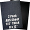 ABS Plastic Sheet 1/4 Inch Thick, 8" x 12" (2-Pack), Black Rigid Moldable Panel for DIY Home Decor