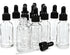 Vivaplex 12 Clear 2 oz Glass Bottles with Glass Eye Droppers